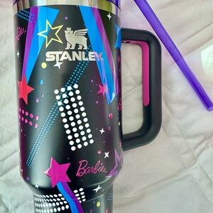 Stanley Barbie Rocker Tumbler with Pink, Blue, and Purple Accents. New in box